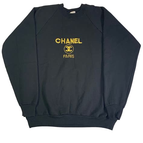 vintage chanel paris sweatshirt|vintage bootleg chanel sweatshirt.